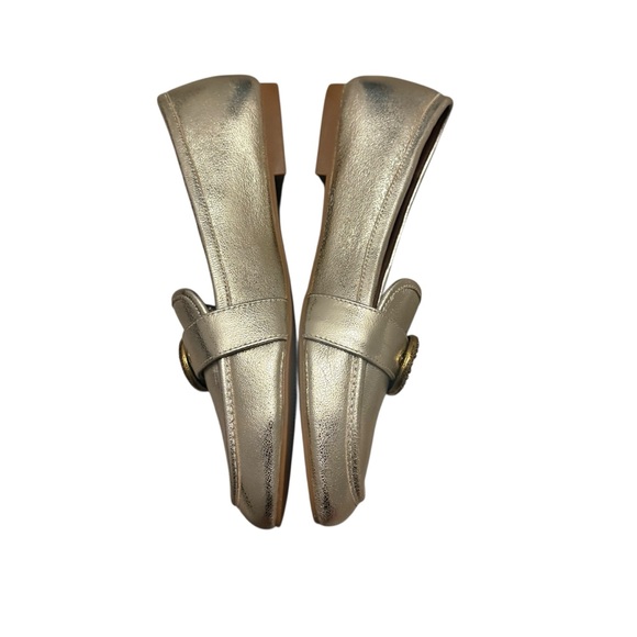 Kurt Geiger London “Mayfair” Metallic Gold Leather Buckle Loafers size 39 (8.5) - Picture 6 of 9